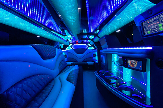 leather seating on the limo