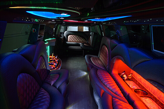 leather seating on the limo